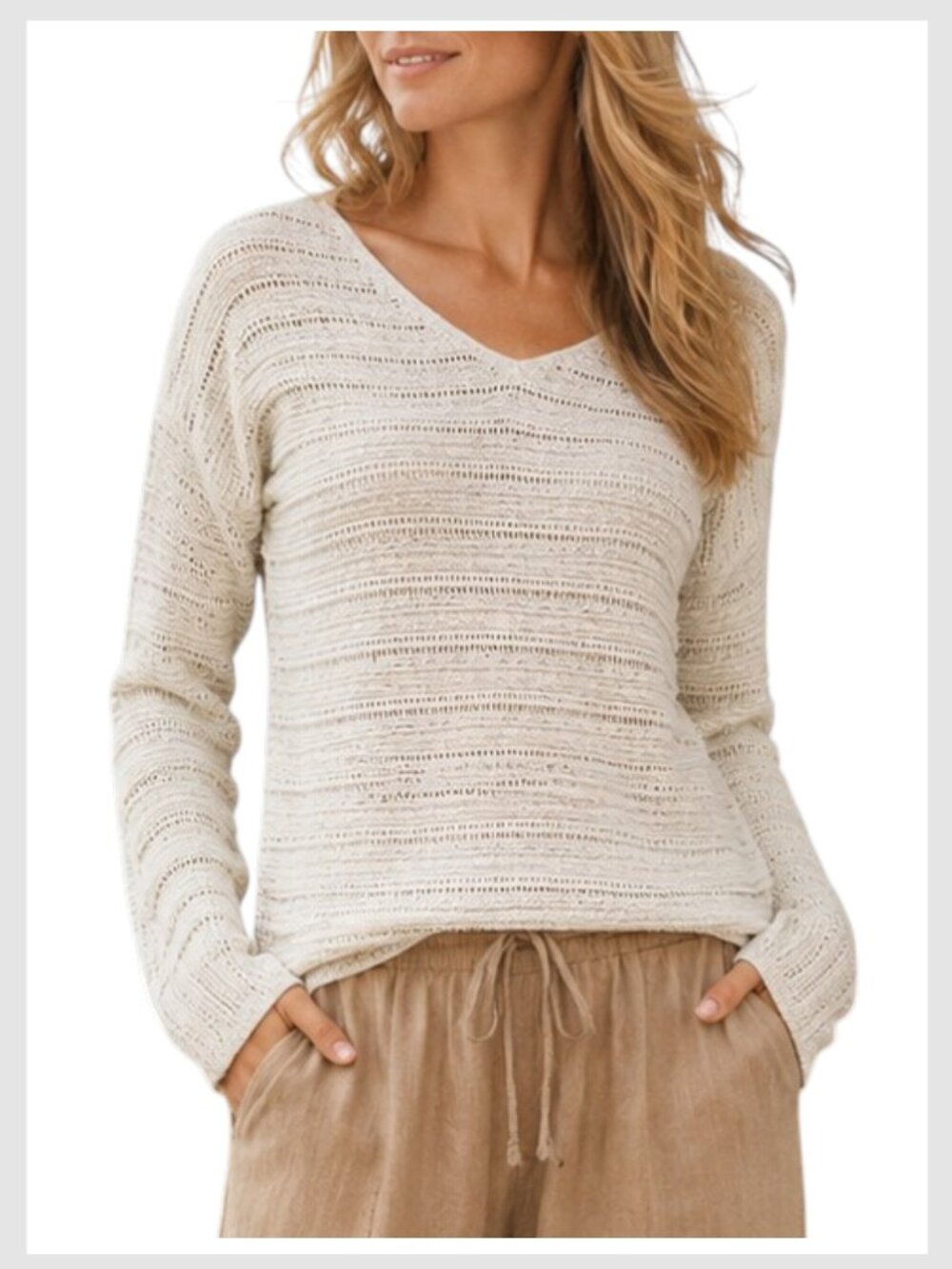 Tommy Bahama Metallic Knit Sweater Long Sleeve Lightweight S
